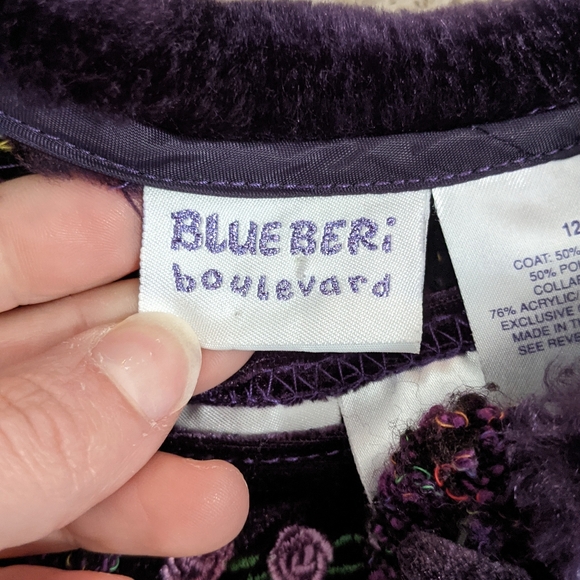 Blueberi Boulevard Girl's Size 12 Purple Dress Jacket Floral - Picture 2 of 10